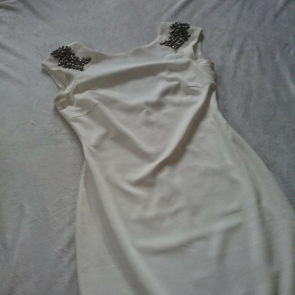 ZARA White Mini Dress With Rhinestone Like Detail - Picture 5 of 13